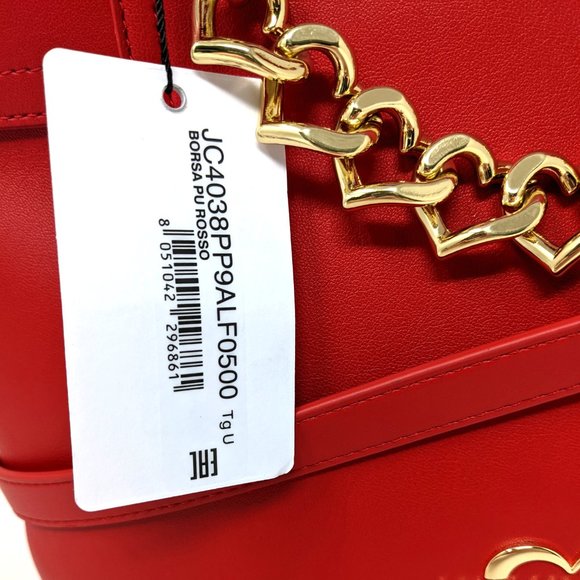 New Love Moschino Borsa Pu Rosso Red Satchel Bag - Picture 4 of 16